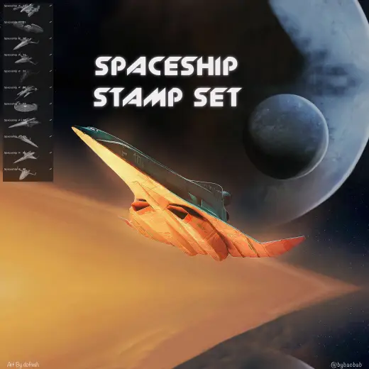 FREE Spaceship Stamp Set for Procreate! — Procreate brush