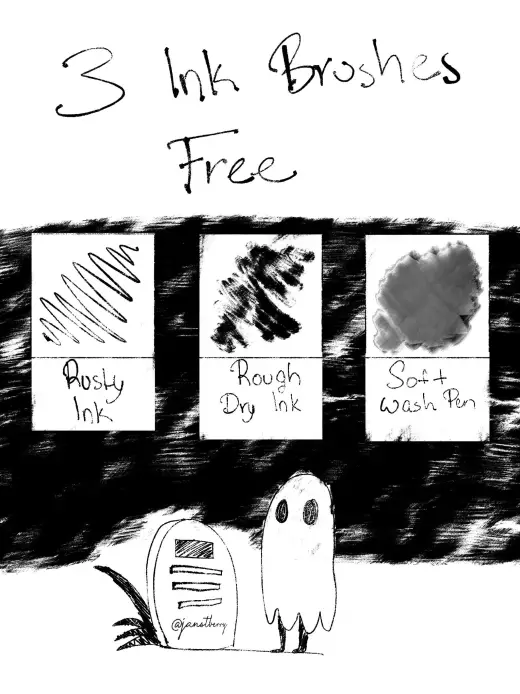 3 Free Ink Brushes for Procreate — Procreate brush