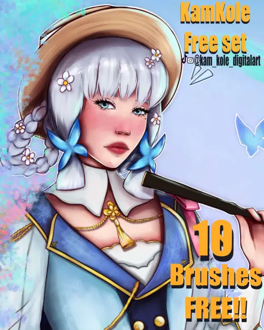 KAMKOLE FREE BRUSH SET OF 10 — Procreate brush
