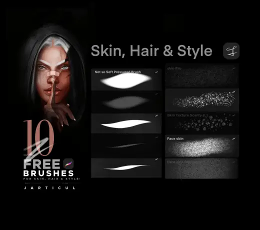 10 FREE Jarticul Procreate Brushes – Skin, Hair & Styles — Procreate brush