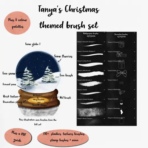 Tanya’s Christmas brush set for Procreate – Free sample — Procreate brush