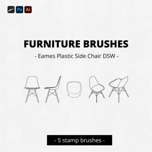 FREE Procreate Stamp Brush | Eames Plastic Side Chair DSW fom Vitra — Procreate brush