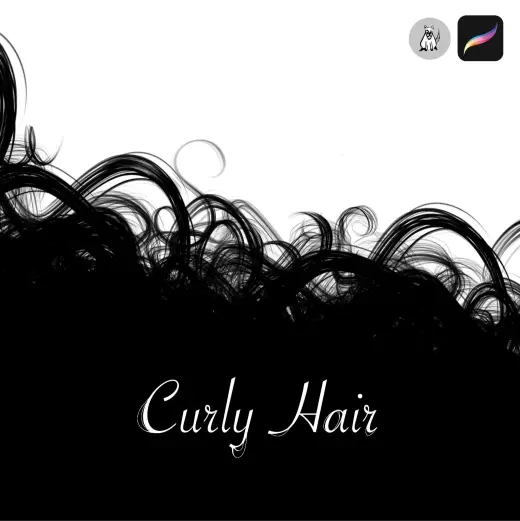 Curly hair brushes — Procreate brush