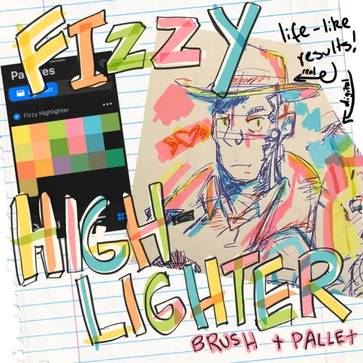 Fizzy Highlighter Procreate brush — Procreate brush