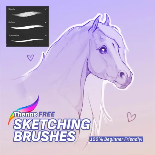 Thenas *FREE* Sketching Brushes for Procreate App — Procreate brush