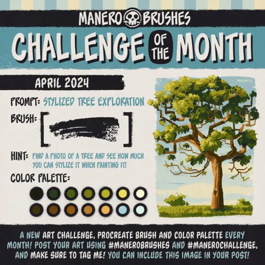 Challenge of the Month Procreate Brush — Procreate brush