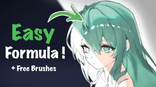 Chinese Hair Tutorial Brushes — Procreate brush