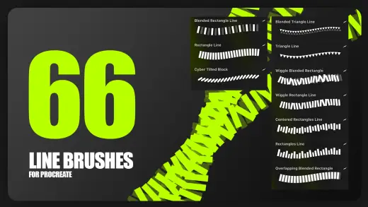 66 Line Brushes for Procreate — Procreate brush