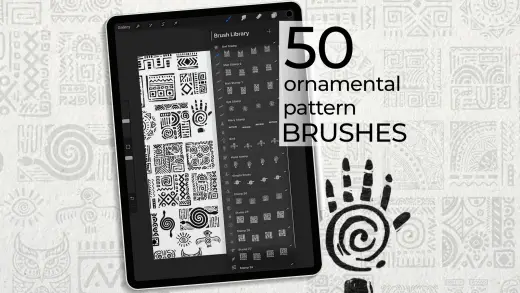 Ornament Pattern Brushes for Procreate — Procreate brush