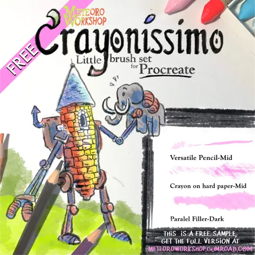 Crayonissimo: Free Little Brush set for procreate — Procreate brush