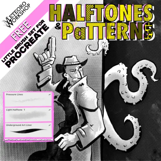 Halftone & Patterns: Free Little Brush set — Procreate brush