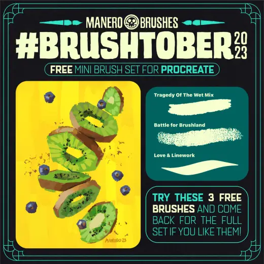 #BRUSHTOBER 2023 FREE Mini Brush Set for Procreate — Procreate brush