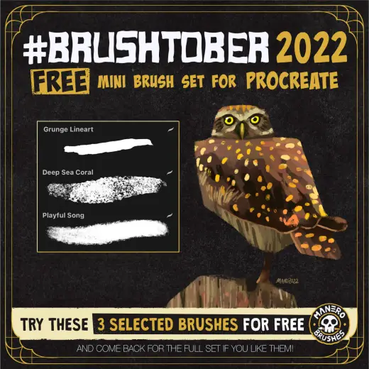 #BRUSHTOBER 2022 FREE Mini Brush Set for Procreate — Procreate brush