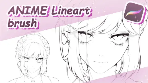 Teyoid Lineart brush (lineart brush for manga/anime art) — Procreate brush