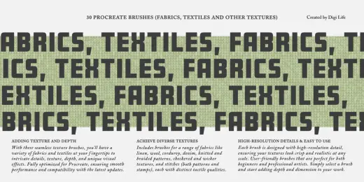 Fabrics & Textiles (2024) Procreate Brushes — Procreate brush