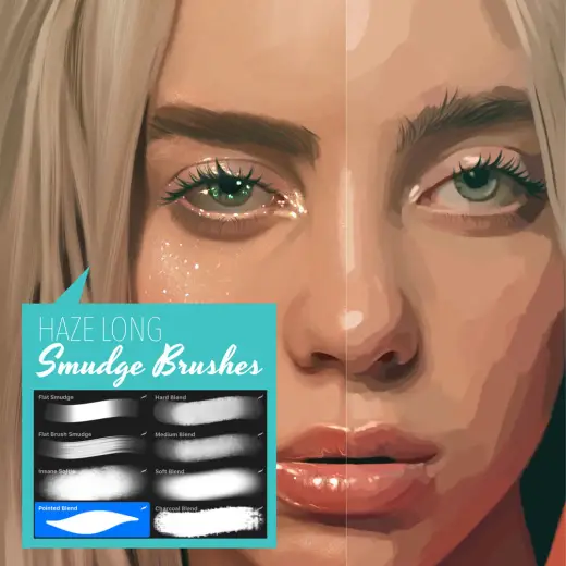 Haze Long Procreate Smudge Brushes — Procreate brush
