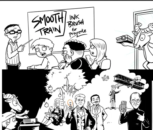 Smooth Train – Comic Ink Brush for ProCreate — Procreate brush