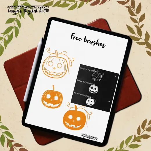 Halloween pumpkin stamps for Procreate — Procreate brush
