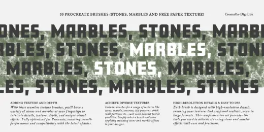 Stones & Marbles (2024) Procreate Brushes — Procreate brush