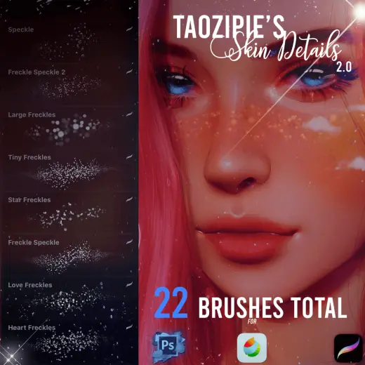 Huge pack of skin brushes for Procreate by Taozipie — Procreate brush