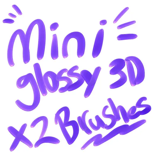 Mini 2pk Glossy 3D Brushes for Procreate — Procreate brush