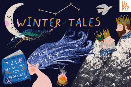 Winter Tales free sample pack — Procreate brush
