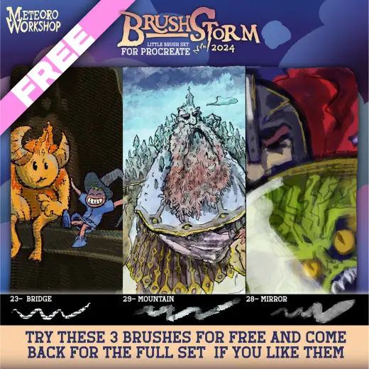FREE Brushstorm 2024 – Little Brush set for Procreate — Procreate brush