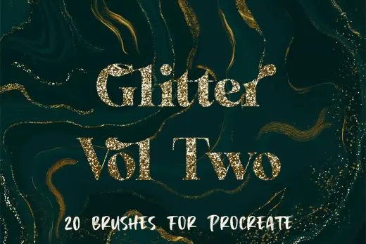 20 Glitter & Metallic Procreate Brushes — Procreate brush