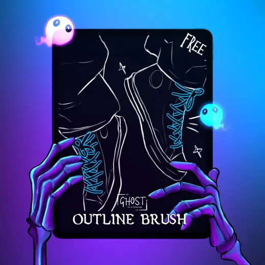 GH0STS FREE OUTLINE BRUSH Procreate Brush — Procreate brush