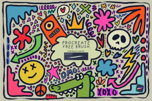 Free Strange Inker Procreate Brush — Procreate brush