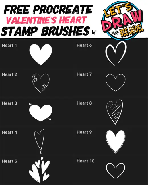 BeeJayDeL’s Valentine’s Heart Brushes for Procreate — Procreate brush