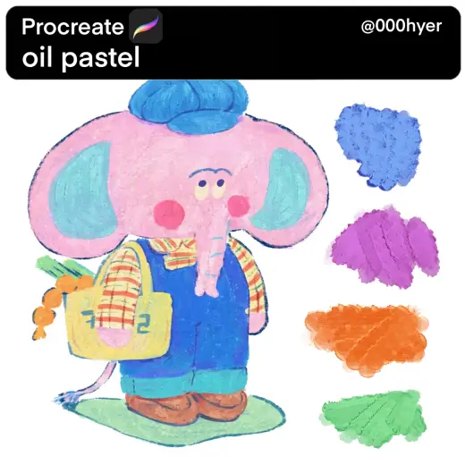 Cute Oil Pastel Brushes for Procreate — Procreate brush