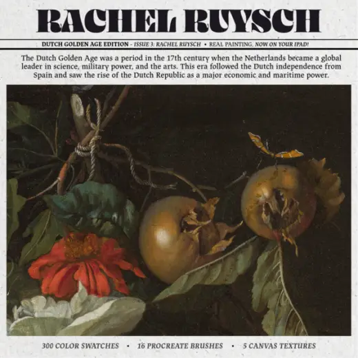 Rachel Ruysch Procreate Kit (Procreate Brushes, Canvas Textures & Color Swatches) — Procreate brush