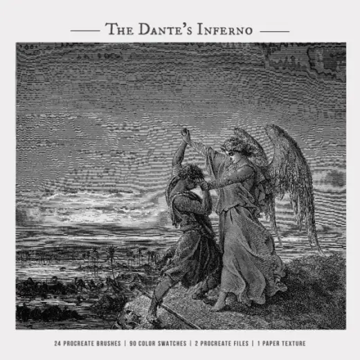 The Dante's Inferno Procreate Brushes, Color Swatches & Paper Textures — Procreate brush