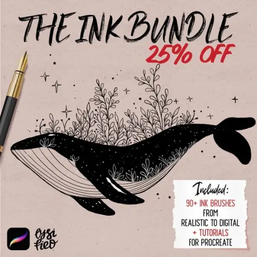 🖋️ 5 in 1 ultimate ink artist bundle - 25% off - brushes and tutorials — Procreate brush