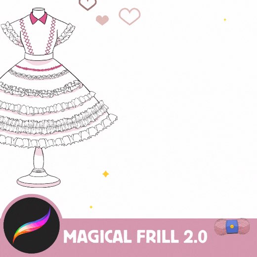 FREE Frill Magic 2.0 - Procreate Brushes for Perfect Frills & Colorful Outlines, Double Technique Mastery, 60 Unique Ruf — Procreate brush