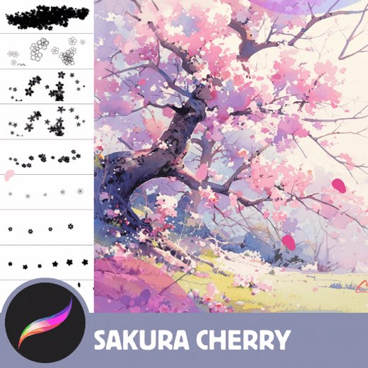 Procreate Brushes: 15 FREE Sakura Cherry Blossom Brushes, 64 Full Pack Petal and Flower Brushes and Stamps for Dreamy Ar — Procreate brush