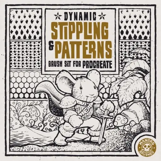 Dynamic Stippling & Patterns Brush Set for Procreate — Procreate brush