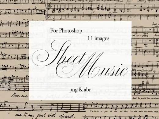 【無料】Photoshopブラシ 楽しい楽譜 Sheetmusic【png,abr】 — Photoshop brush