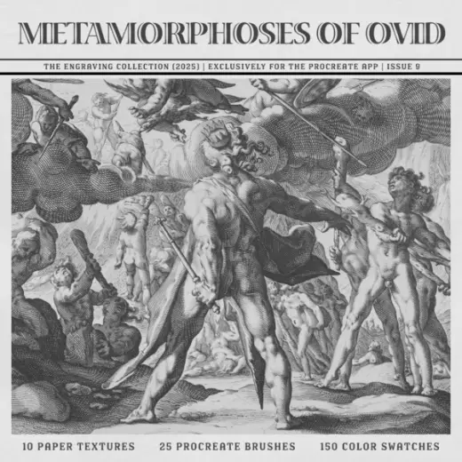 Metamorphoses of Ovid Procreate Kit (Procreate Brushes, Paper Textures & Color Palettes) — Procreate brush
