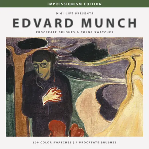 Edvard Munch Procreate Brushes & Color Swatches — Procreate brush