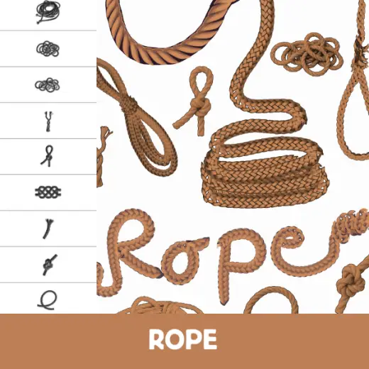 Realistic Rope Brushes for Procreate: 76 Lineart, Color, and Stamp Brushes — Procreate brush