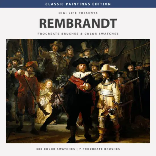 Rembrandt Procreate Brushes & Color Swatches — Procreate brush