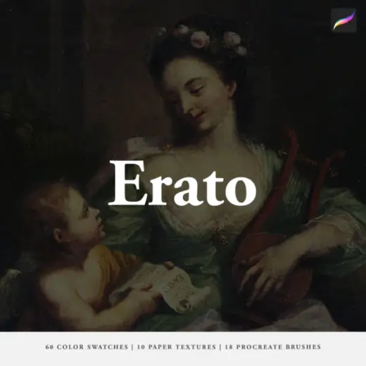 Erato Watercolor Procreate Brushes, Paper Textures & Color Swatches — Procreate brush