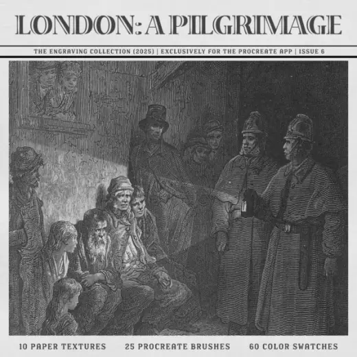 London, a Pilgrimage Procreate Kit (Procreate Brushes, Color Palettes & Paper Textures) — Procreate brush