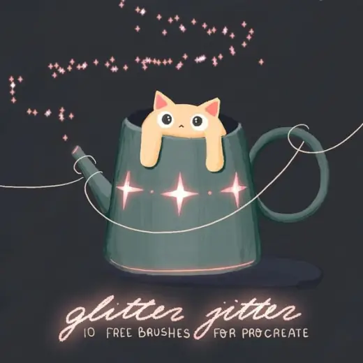 Glitter jitter - 10 free glitter brushes for Procreate — Procreate brush