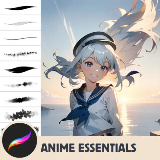 Anime Pack Mini- Head and Body, Procreate Brushes for Portrait and Fullbody, 8 FREE Brushes available — Procreate brush