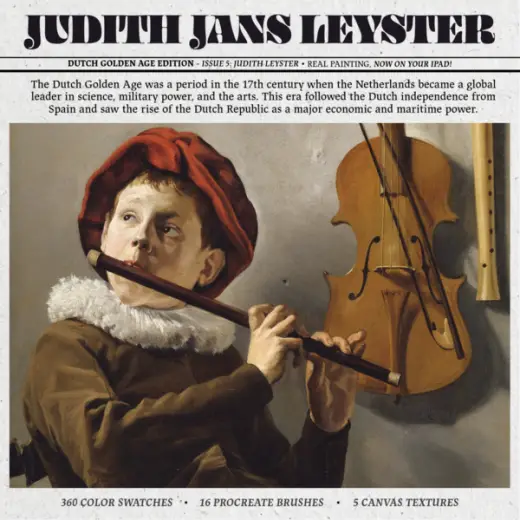Judith Leyster Procreate Kit (Procreate Brushes, Canvas Textures & Color Palettes) — Procreate brush
