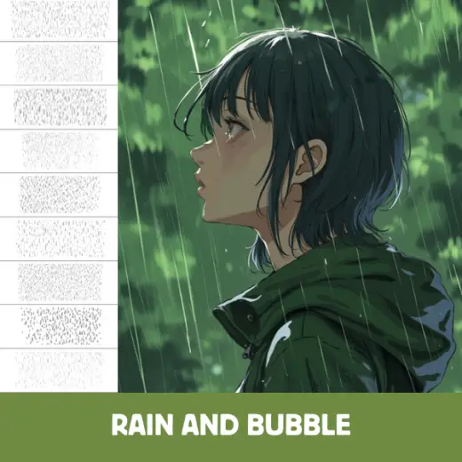 Procreate Brushes: Raindrops & Bubbles, Rain and Bubble Brushes for Weather and Water Effects — Procreate brush
