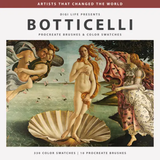 Botticelli Procreate Brushes & Color Swatches — Procreate brush